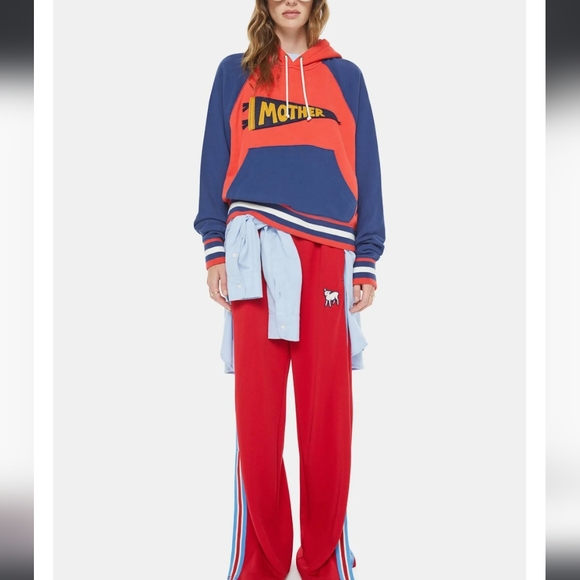 MOTHER Square Color Block Applique  Cotton Hoodie in Mother Pennant sz MED - Picture 2 of 12